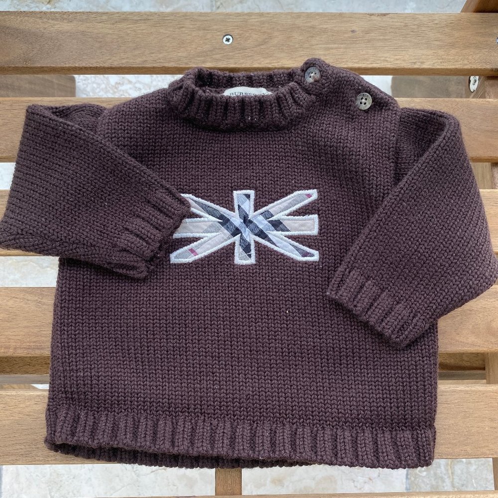 Sweaters pull over 9 / 12 months Flag Burberry